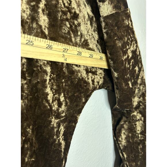Davi & Dani Brown Crushed Velvet Button Up Tunic Shirt Dress Holidays Party 1XL - Picture 11 of 11